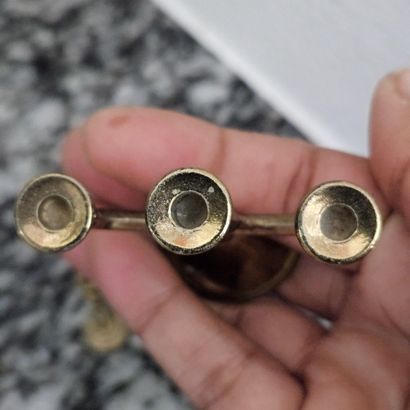 Vintage mini brass candlestick holder-set‎ of 2 dollhouse figurine - Picture 2 of 9